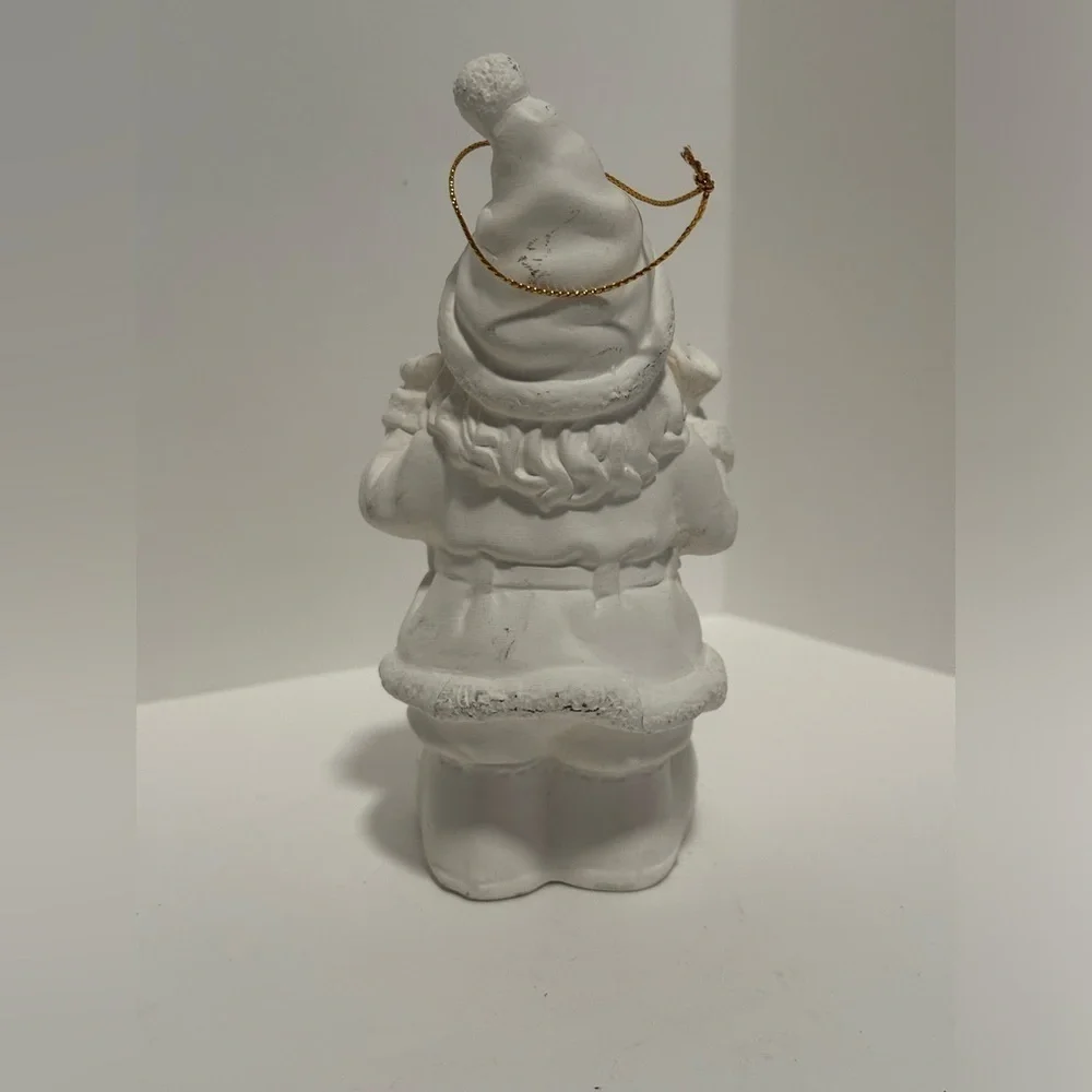 Ceramic White Santa Ornament
